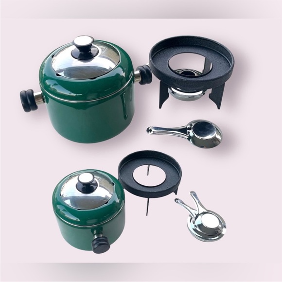 Copco Fondue Pot & Stand Enamel Hostess Set - Picture 8 of 12